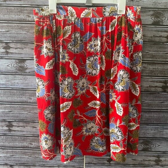 LOFT Women's Floral Print Skirt‎ Size 10 - Picture 2 of 6